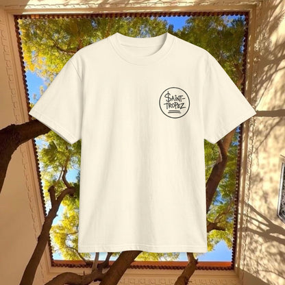 Saint-Tropez Graphic T-Shirt — Casual Beach Vibe Tee with Script Logo